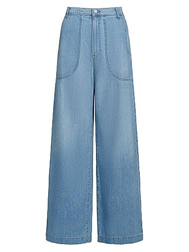 Джинсы TWP изделие из хлопка, Mecox Beach, высокая талия и широкие штанины, США 11011927