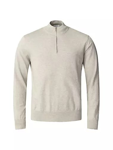 Уютный свитер Eton из хлопковой и кашемировой смеси с полузамком, 85% хлопка, 15% кашемира, произведён в Италии 10041751