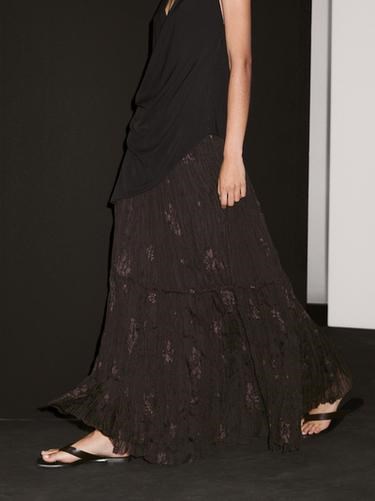 Юбка Massimo Dutti с вышивкой и плиссировкой 11229462