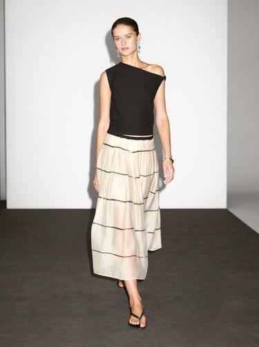 Стильная лёгкая миди-юбка в полоску от Massimo Dutti 11234923