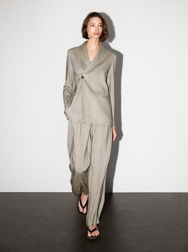 Пиджак в клетку с шальковым воротником Massimo Dutti, стиль smart casual 11229543