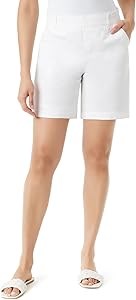 Шорты Gloria Vanderbilt с корректирующим эффектом, высокой талией и комфортным поясом - 98% хлопок, 2% спандекс 10022897