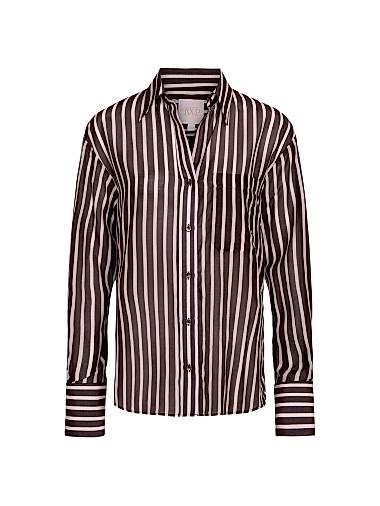 Классическая полосатая шелковая рубашка с длинными рукавами и воротником от TWP 10043034