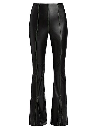 Брюки-клёш из экокожи Iver с боковой застёжкой без пояса, Simon Miller 11165648