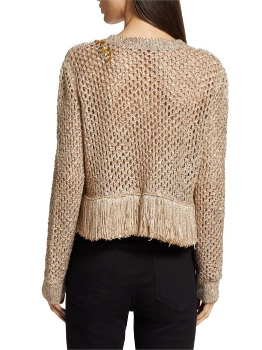 Лонгслив из сетчатого материала Oscar de la Renta с кружевной отделкой и вышивкой, Италия 11178067