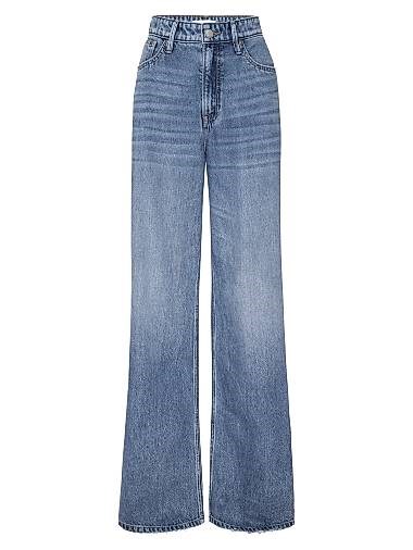 Джинсы Good American Weightless Good Standard Ease с высокой талией и широкими штанинами из легкого денима 11166300