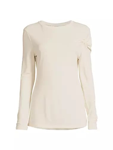 Шелковый лонгслив Jaquot от Rue Sophie с круглым вырезом и рукавами, деликатная стирка 10047226