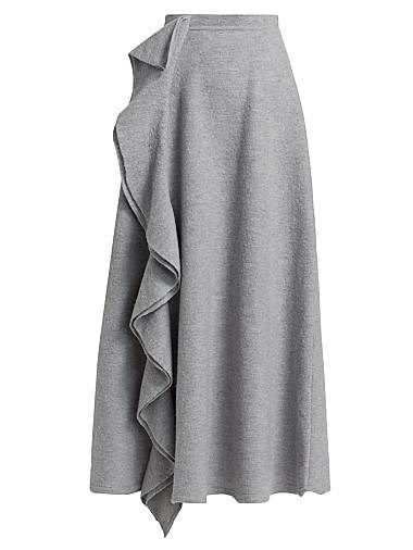 Макси-юбка Mireya с оборками, изготовленная из войлочной шерсти, с завышенной талией от Ulla Johnson 11169207