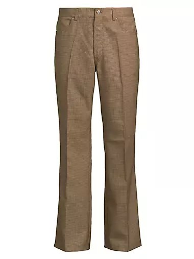 Second/Layer Шерстяные штаны Valluco в мелкую клетку с прямым кроем, 95% шерсть, произведено в Италии 10049423