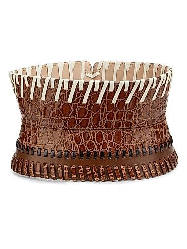 Dries Van Noten Кожаный ремень с декоративной шнуровкой, 98% кожа, стильный аксессуар, сделано в Италии 11167246