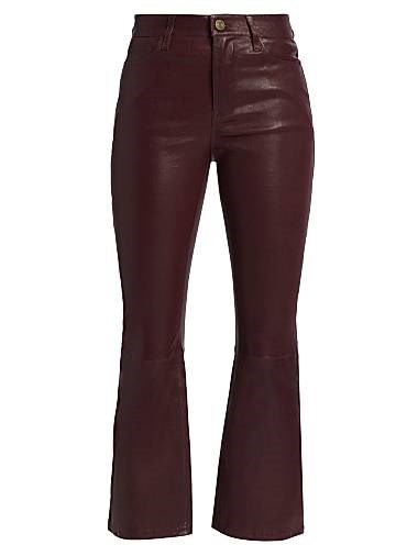 Мини-брюки из кожи Le Crop от Frame с классической посадкой и пятью карманами, Франция 11022438