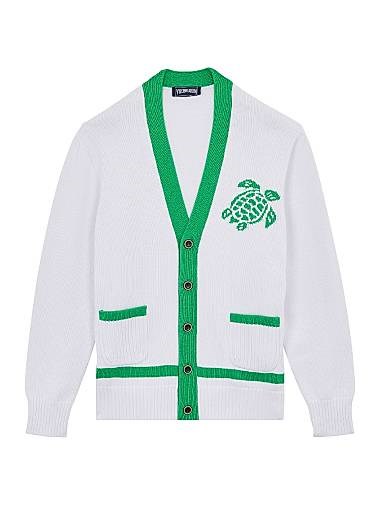 Кардиган Vilebrequin Big Turtle из хлопка с V-образным вырезом и длинными рукавами, 100% хлопок, Италия 11166098