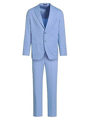 Слаксы из стретчевого поплина Saks Fifth Avenue с двумя пуговицами, приталенного силуэта, из Италии 11029074