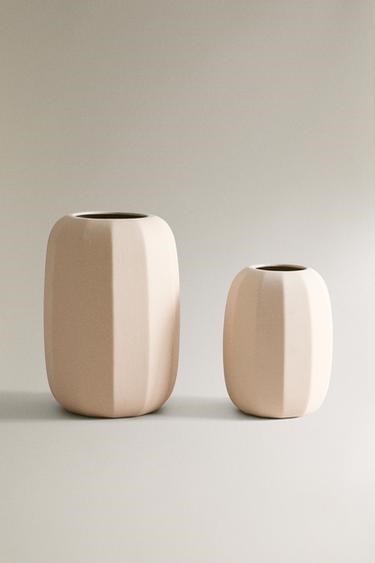 Zara Home Керамические вазы с вертикальными линиями, 2 размера, стильный декор для дома 11235853