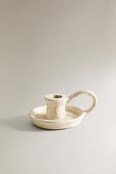Zara Home Универсальный керамический подсвечник с боковой ручкой, круглой формы для вашего дома 11171692