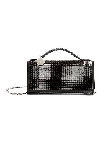 Stella McCartney Клатч Falabella из ткани полиамид/полиэстер с кристаллами Hotfix, ручка и съемный плечевой ремень 11166619