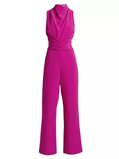 Комбинезон Sienna с драпировкой от Et Ochs с бретелью-галочкой и слегка расклешенными штанинами 10047357