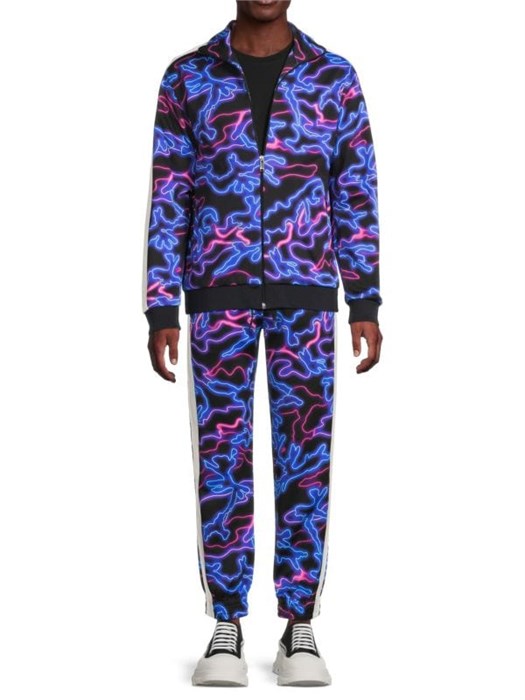 Valentino Спортивные брюки с неоновым камуфляжным принтом VLTN Times из хлопковой смеси, Италия 11028761