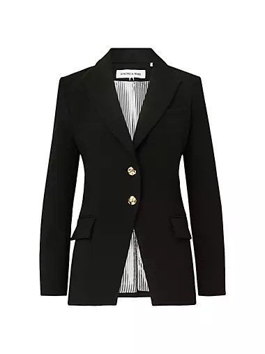 Куртка Изара Дики с длинными рукавами от Veronica Beard, с пиком и золотыми пуговицами, из 92% полиэстера 10047737