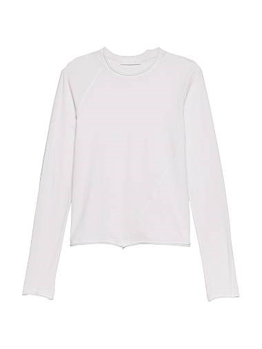 Лонгслив Helmut Lang из хлопка с прямым вырезом и закрученной отделкой, 92% хлопок, 8% спандекс 11166641