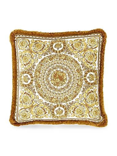 Versace Подушка Heritage Barocco из 100% шелка 45x45 см с бахромой 11008988