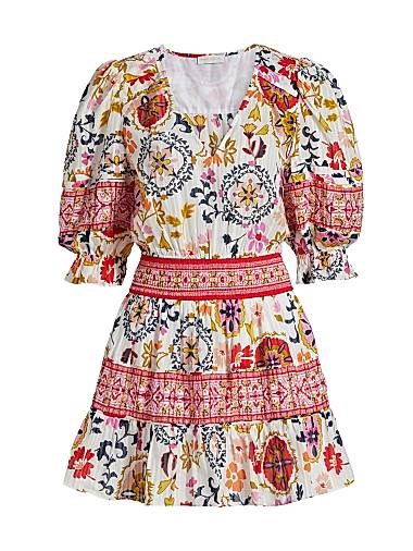 Летнее мини-платье Maya с цветочным принтом и короткими рукавами от бренда Ramy Brook, 70% хлопок/30% вискоза 11166511