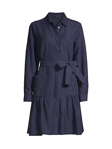 Мини-платье с поясом, длинными рукавами и воротником-рубашкой от Kobi Halperin 11164777