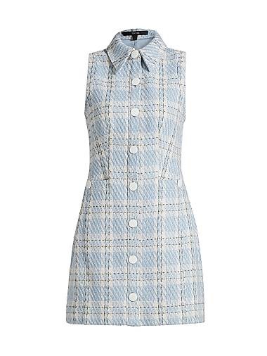 Мини-платье в клетку без рукавов с воротником-стойкой и застежкой на пуговицах от Toccin, модель Sophia 11167031