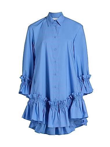 Мини-рубашка из хлопка с рюшами на рукавах и подоле Ayla от Aknvas, 100% хлопок 11166218