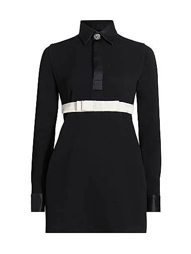 Мини-рубашка Giambattista Valli с контрастным поясом и стойкой, изготовленная в Италии 11168594