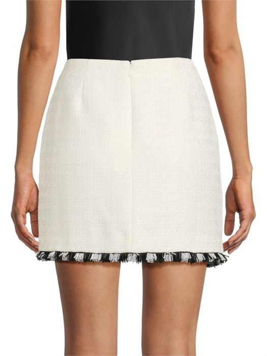 Женская мини-юбка Milly из твида с бисерным подолом и застёжкой на молнии, 100% полиэстер 11170587