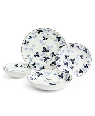 Wedgwood Сервиз для ужина из 4-х предметов Wild Strawberry, фарфоровая посуда, в глубоком синем цвете 11176760