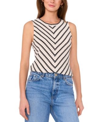 Женский облегающий лонгслив с принтом от Vince Camuto из полиэстера и хлопка 11217580