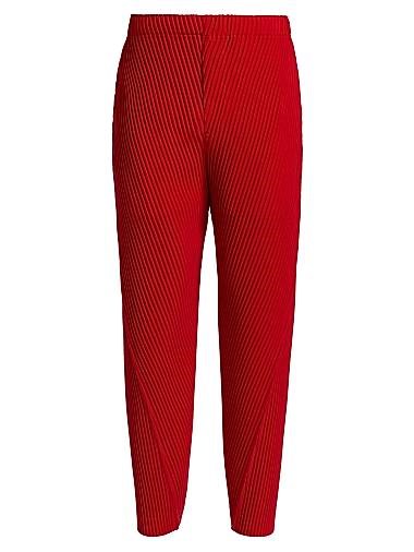 Брюки Homme Plisse Issey Miyake до лодыжек с геометрическими складками, эластичный пояс, 100% полиэстер 11024906