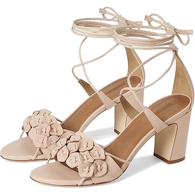 Сандалии Bernardo Ieda с цветочным декором и тканевыми завязками на щиколотке 11227224