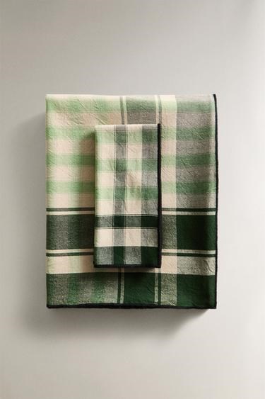 Zara Home Скатерть из прочного хлопка в клетку, размер 180х280 см 11168755