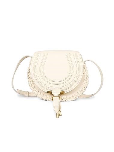 Chloe Компактная кожаная сумка через плечо с регулируемым ремешком, карманом для карт и клапаном 11167080