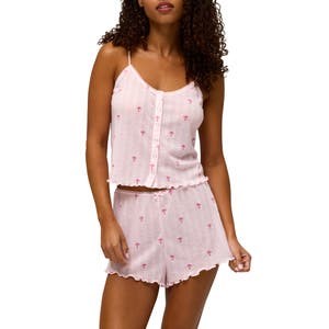 Ночная пижама в горошек с регулируемыми бретелями и шортами Honeydew из 100% полиэстера 10042070