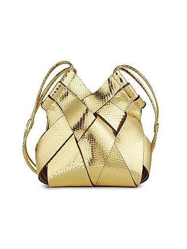 Ulla Johnson Сумка из металлизированной кожи с тиснением под змею, цепочкой длиной 21.65 , и внутренней отделкой из замши 11166701