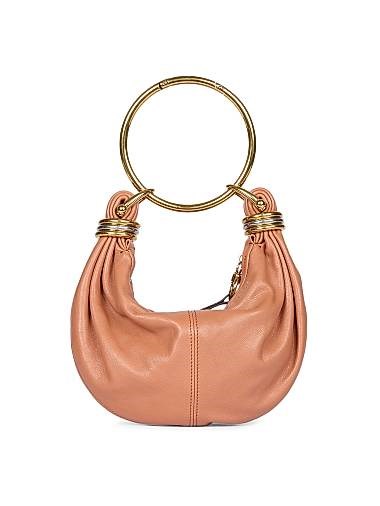 Chloe Мини-сумка-хобо из мягкой кожи с металлической ручкой и съемным плечевым ремнем, 21x14x6 см 11167087