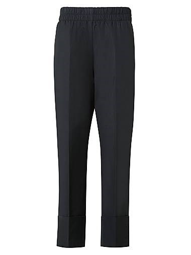 Брюки из хлопкового поплина с эластичным поясом и карманами Akris Punto Farell 11030598