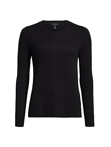 Saks Fifth Avenue Кашемировый свитер из коллекции с круглым вырезом, длинными рукавами и рибанной отделкой в стиле пуловера 11168106