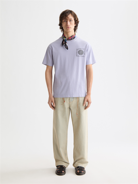 Хлопковая футболка свободного кроя от Scotch &amp, Soda с мягким винтажным эффектом и потертым принтом 11177764