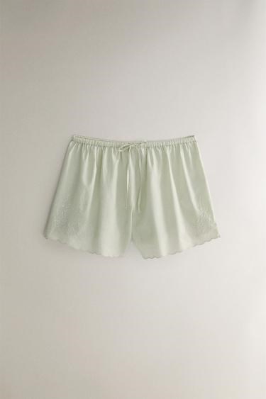 Хлопковые шорты с вышивкой от Zara Home для молодежи 11169182