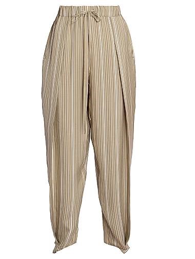 Шелковые брюки-баллон Loewe с полосками, завязкой на талии и боковыми карманами, Португалия 11164616