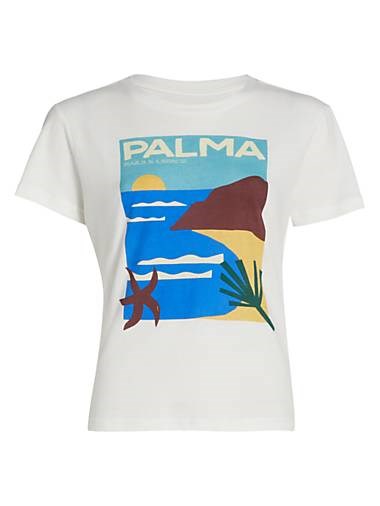 Классическая хлопковая футболка Rails Palma с короткими рукавами и круглым вырезом из 100% хлопка 11167268