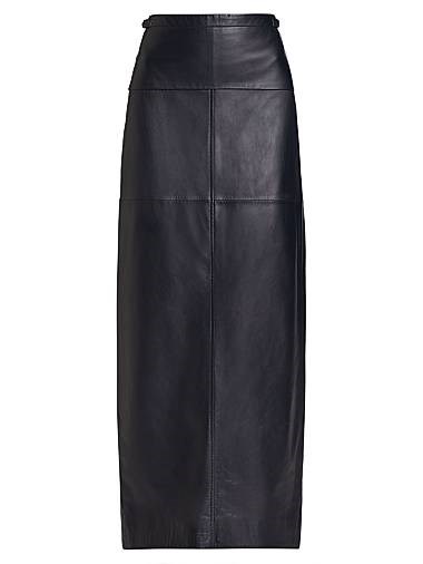 Кожаная макси-юбка с боковым разрезом до бедра и пряжкой от Proenza Schouler 11169287