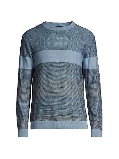 Стильный лонгслив из чистой шерсти с полосатым рисунком, современный крой, Saks Fifth Avenue, Италия 11165107