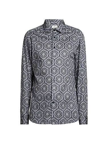 Мягкая хлопковая рубашка с медальонным принтом от Etro, лонгслив, Италия 11166945