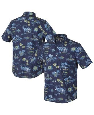 Мужская тёмно-синяя рубашка Reyn Spooner с коротким рукавом и карманом, Kekai Tampa Bay Rays 11221811